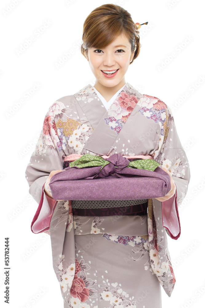 Beautiful japanese kimono woman isolated on white background Beautiful japanese kimono woman isolated on white background