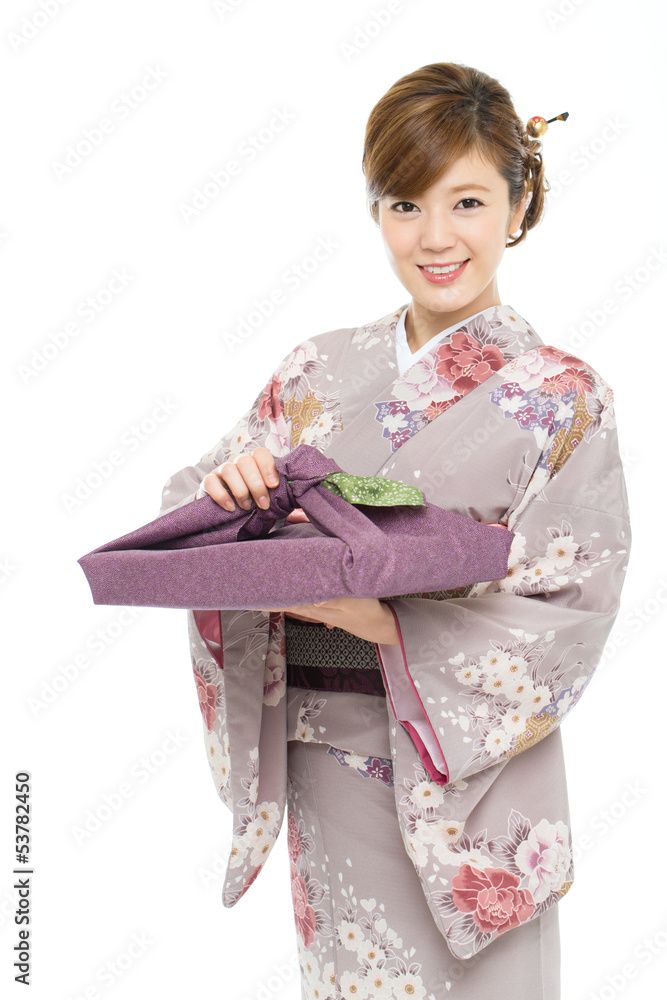 Beautiful japanese kimono woman isolated on white background Beautiful japanese kimono woman isolated on white background