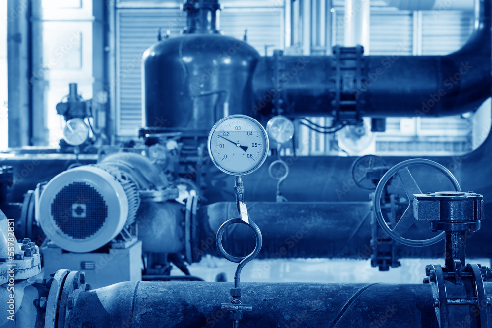 Obraz premium industrial thermometer in boiler room