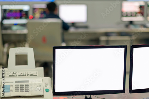 Wallpaper Mural Modern plant control room and computer monitors Torontodigital.ca