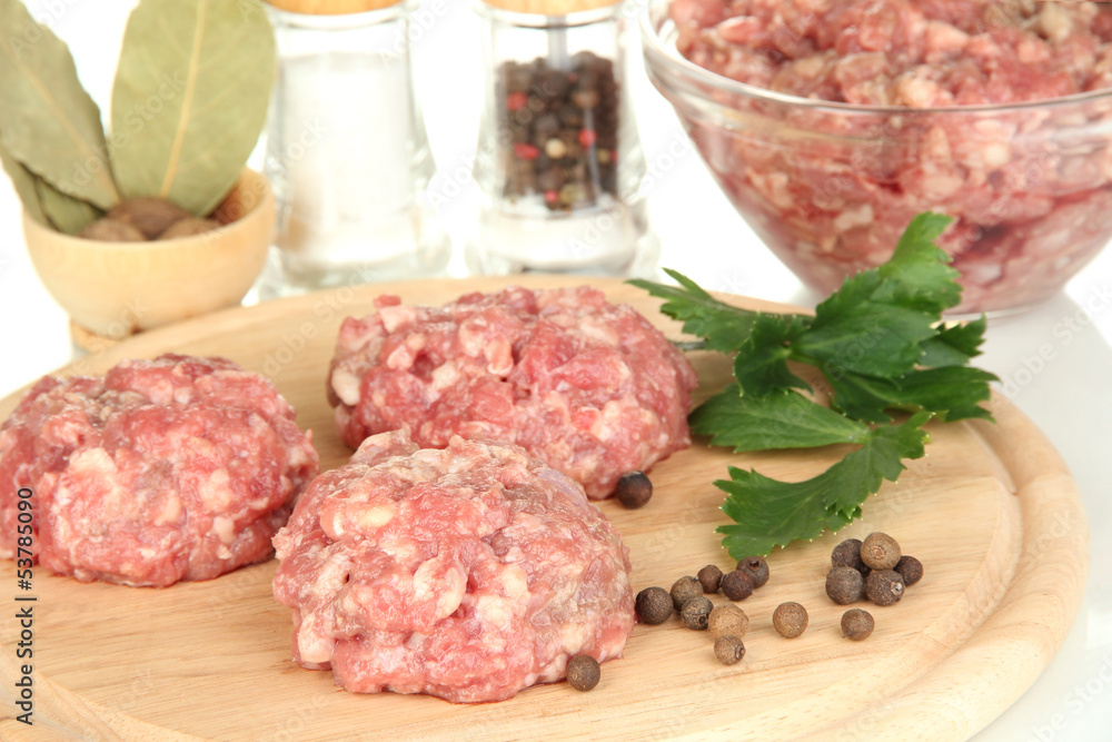 Raw meatballs with spices Raw meatballs with spices