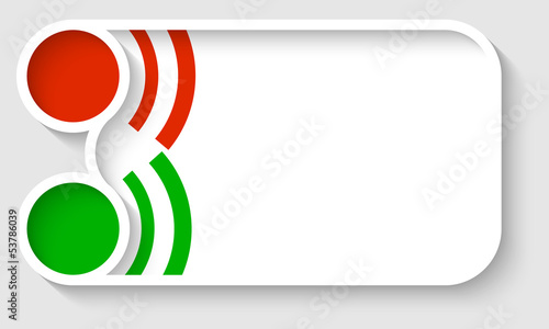 vector text frame with red and green circle