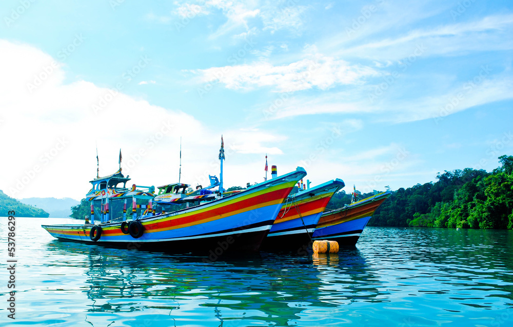 Fisherman boats near Sempu island