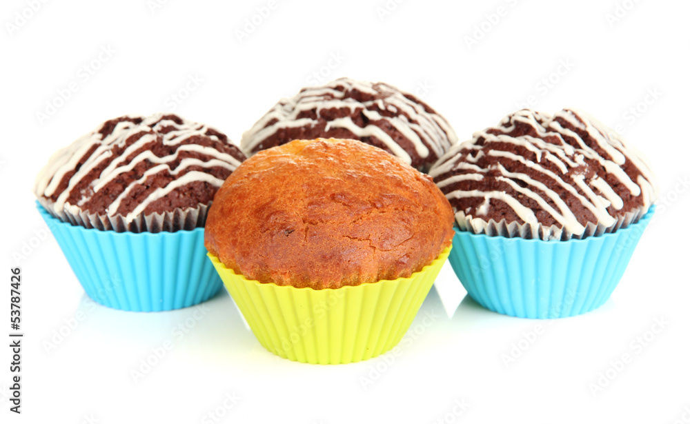 Sweet cupcakes isolated on white Sweet cupcakes isolated on white