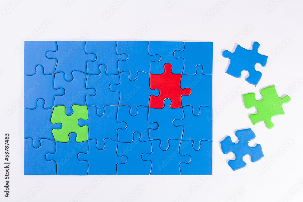 Jigsaw puzzle with colored pieces signifying diversity and equal Jigsaw puzzle with colored pieces signifying diversity and equal