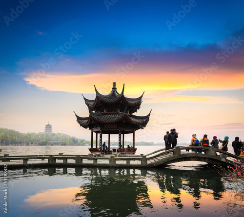 hangzhou in sunset