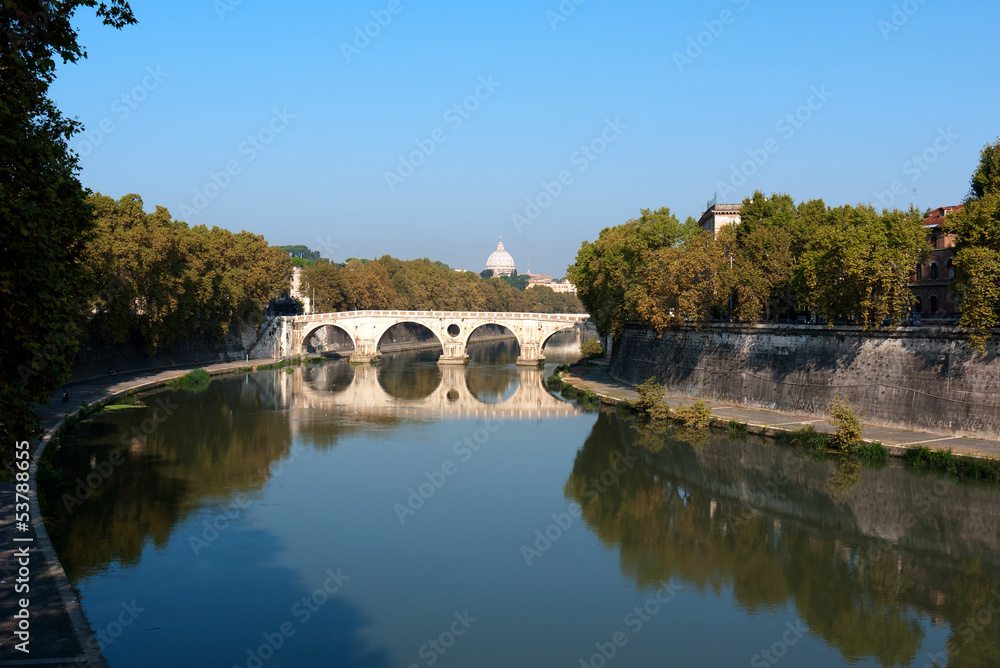 Panoramic view of the Tibur river, Rome
