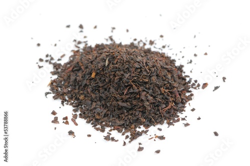 Pile of Black Tea Isolated on White Background