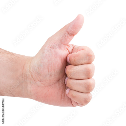 thumbs up man's hand