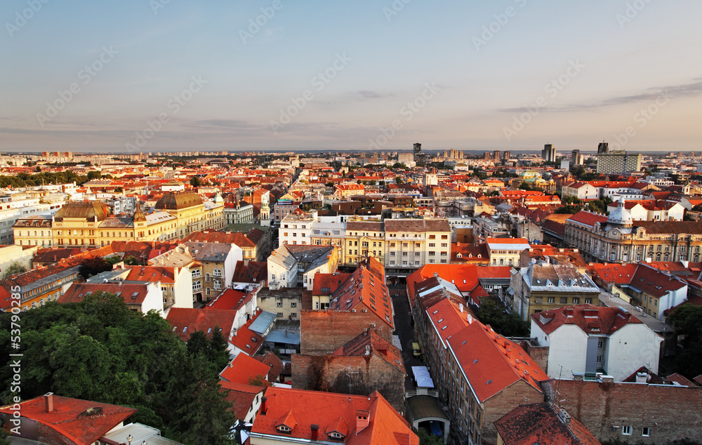 Naklejka premium Zagreb cityspace