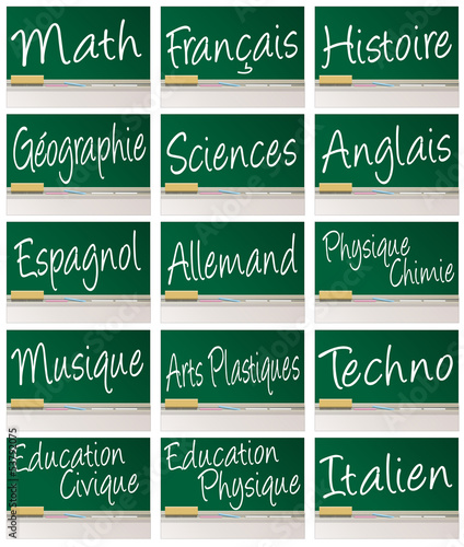 TABLEAU_Matières scolaires