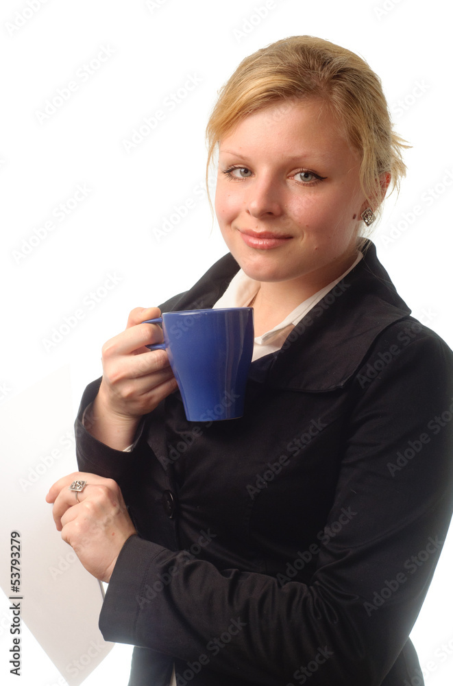 woman coffee cup isolated close up portrait woman coffee cup isolated close up portrait