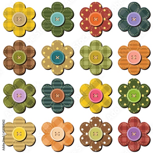 scrapbook flowers on white background