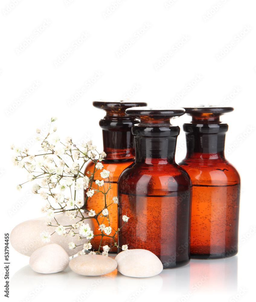 Medicine bottles isolated on white