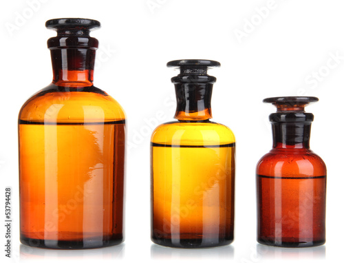 Medicine bottles isolated on white