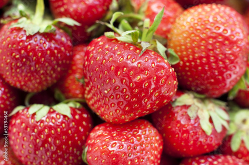 Fresh juicy strawberry closeup - Food Frame Background
