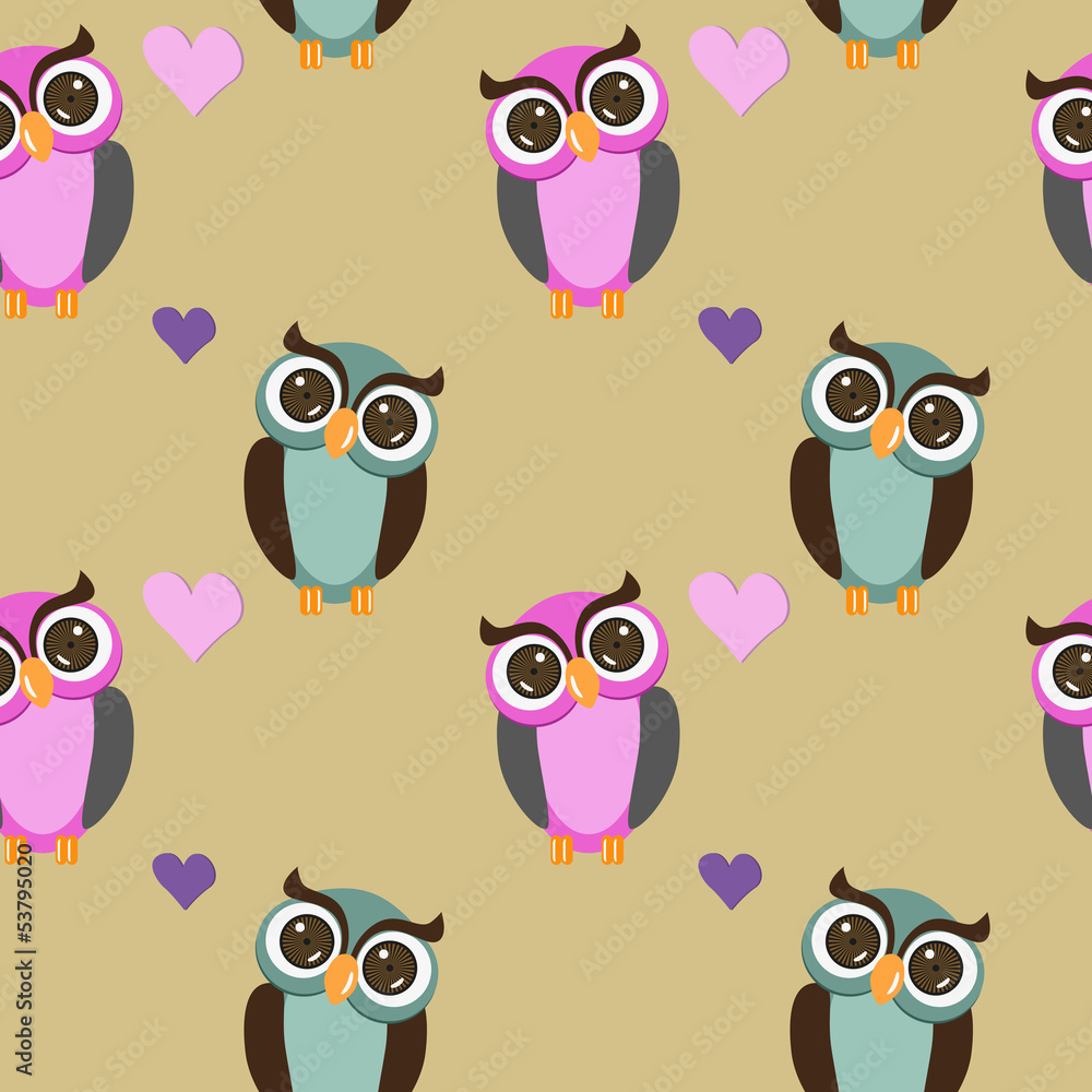 Fototapeta premium seamless pattern owls