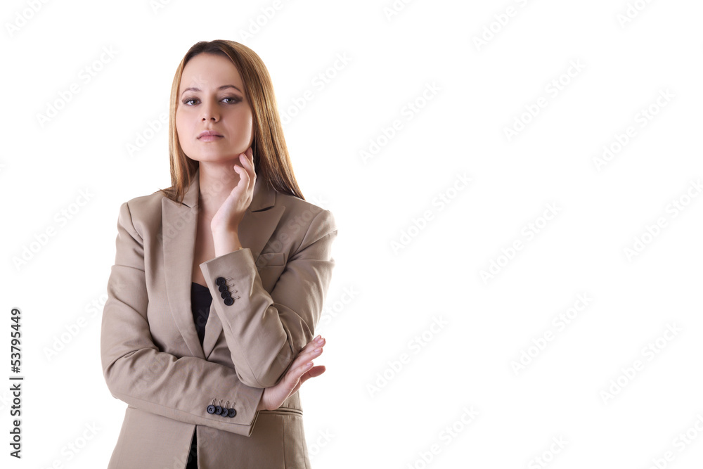 Beautiful secretary isolated on white background Beautiful secretary isolated on white background