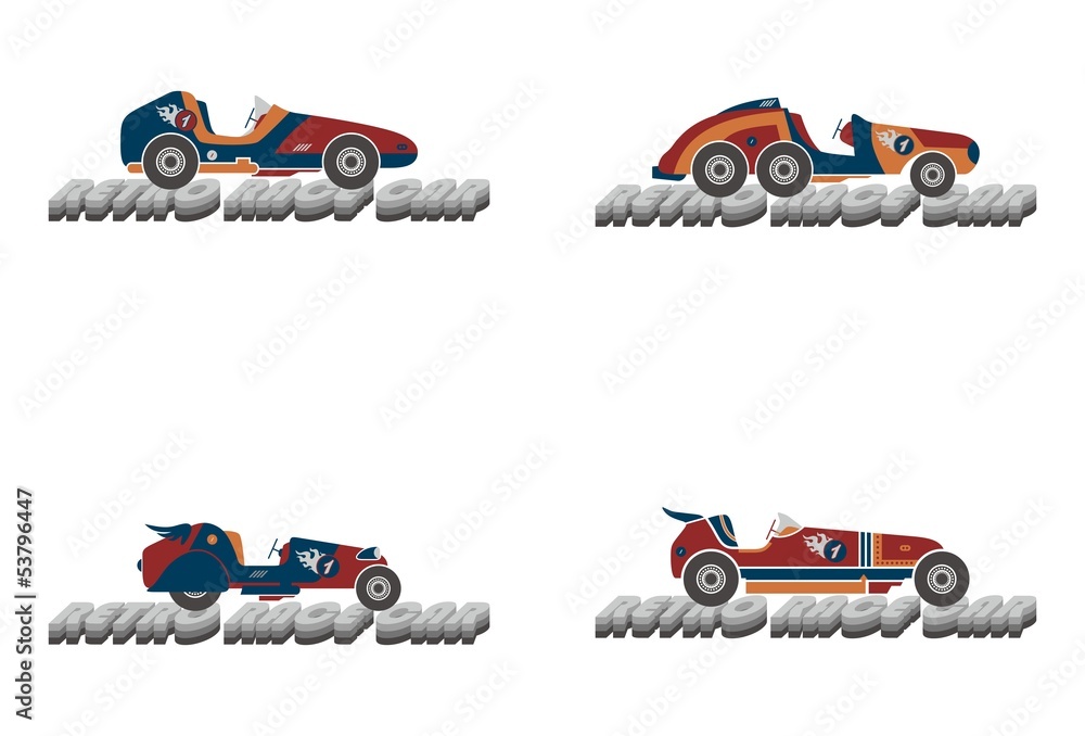 Naklejka premium retro car set