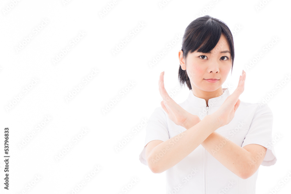 attractive asian nurse on white background attractive asian nurse on white background