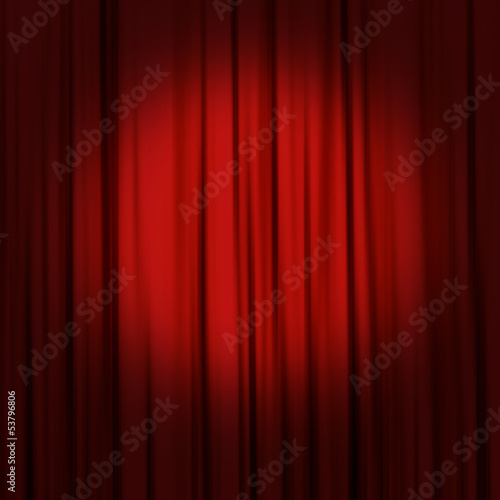 roter Vorhang mit Spot