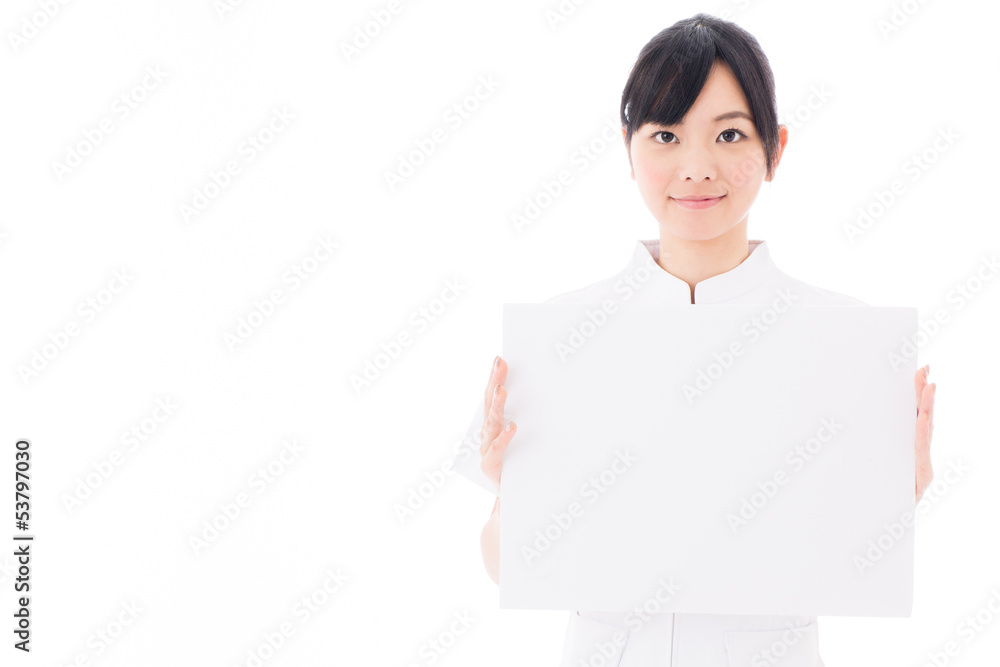 attractive asian nurse on white background attractive asian nurse on white background