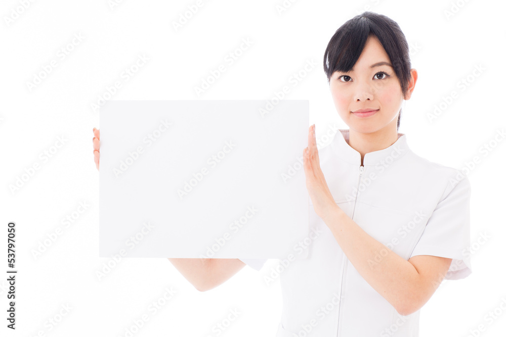 attractive asian nurse on white background attractive asian nurse on white background