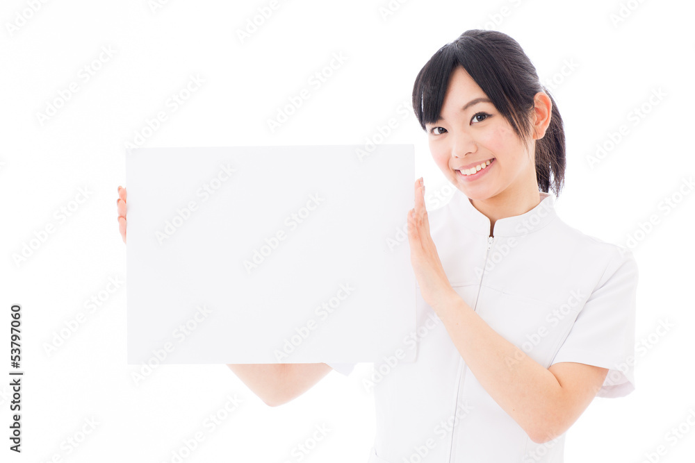 attractive asian nurse on white background attractive asian nurse on white background