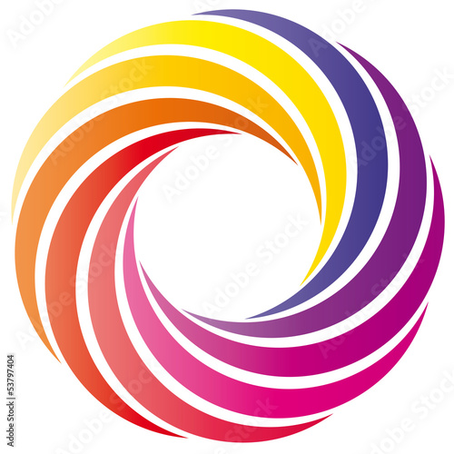 Farbkreis - Logo - gelb orange pink lila, Motivation, Team, Erfolg, Leistung, Vision, Vektor, isoliert