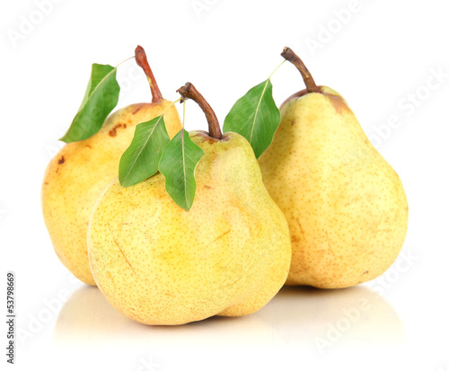 Juicy pears isolated on white
