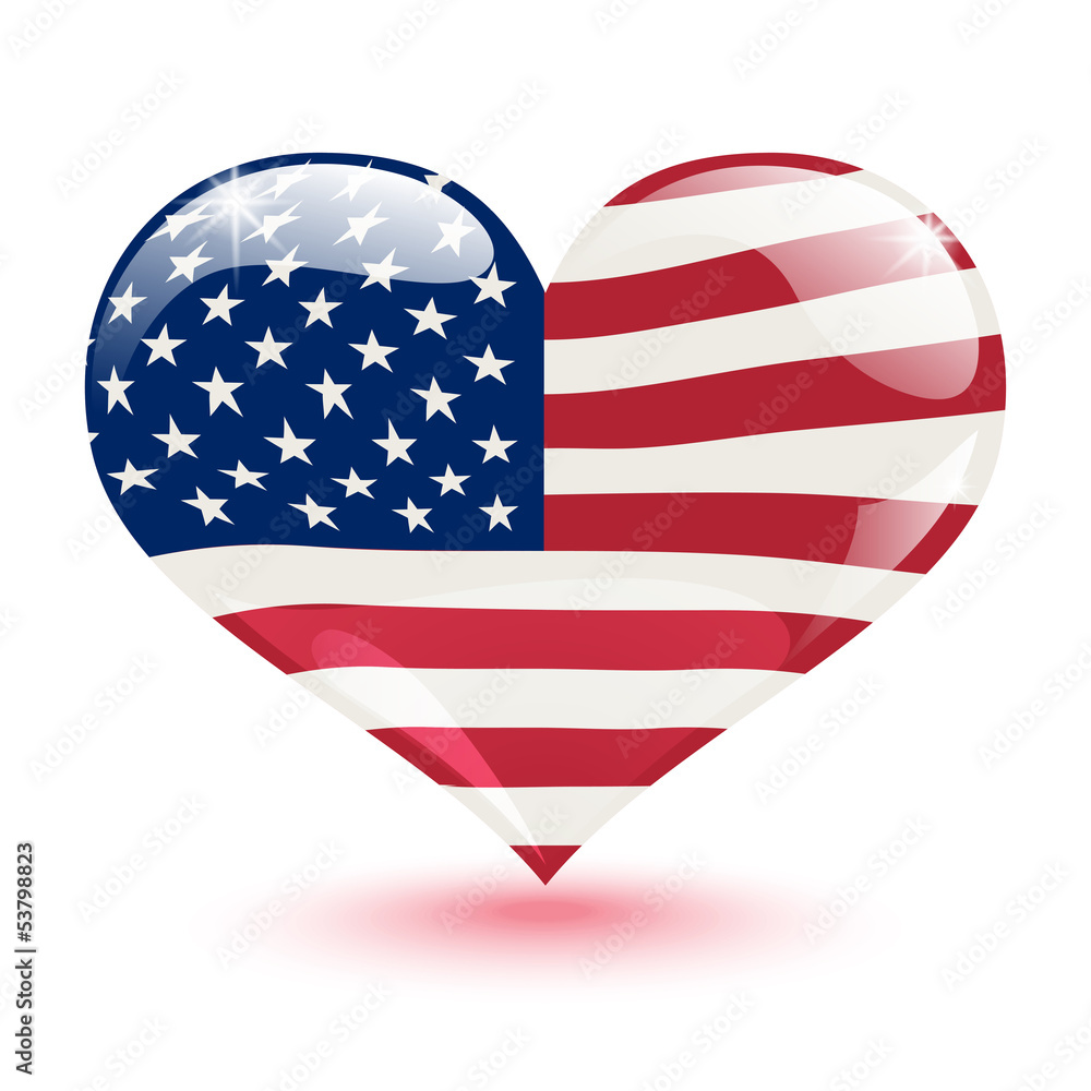 Flag of the United States in the form of heart Flag of the United States in the form of heart