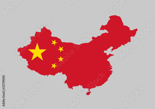 Chine carte drapeau