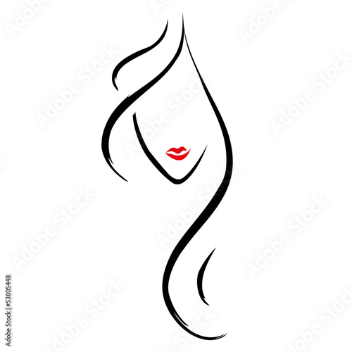 Friseur Modell Haare Logo Vektor Silhouette