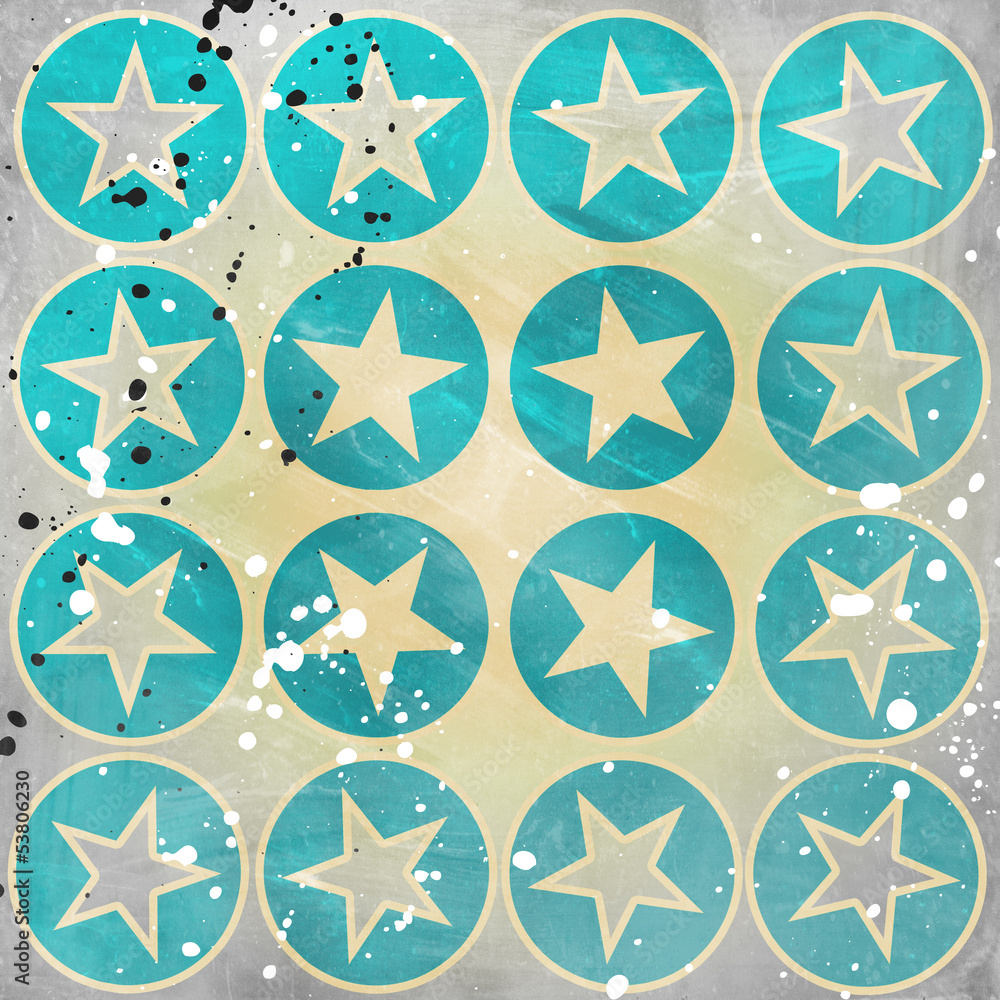 grunge background with stars in circles grunge background with stars in circles
