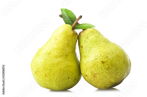 Wallpaper Mural ripe pears close up on the white Torontodigital.ca