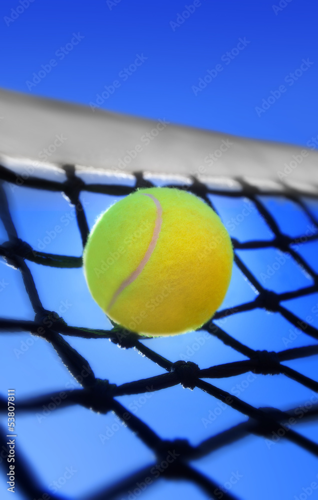 tennis ball on a tennis court