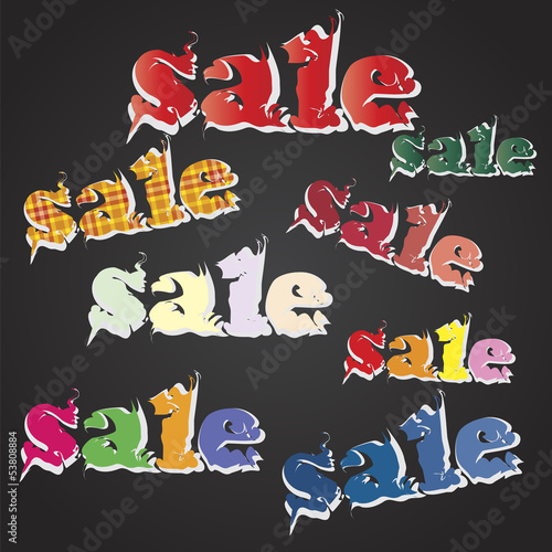 Sale vector text