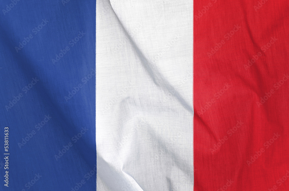 Obraz premium Fabric Flag of France