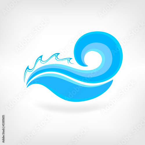 Blue sea waves for logo template. Design element