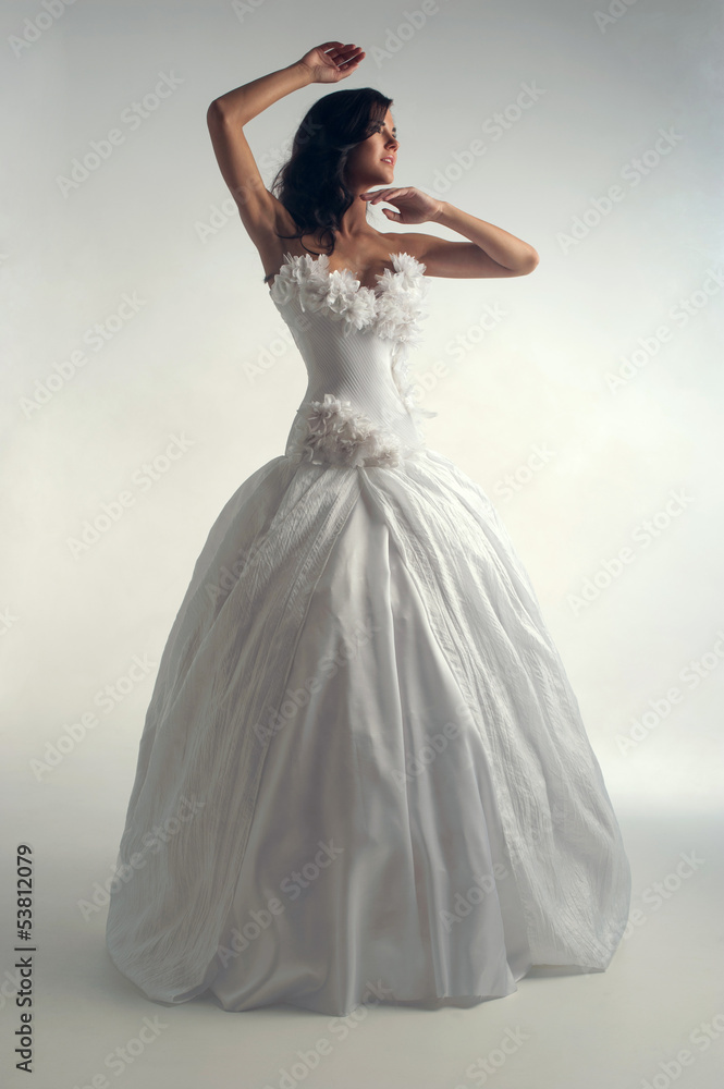 Luxury bride in form-fitting dress