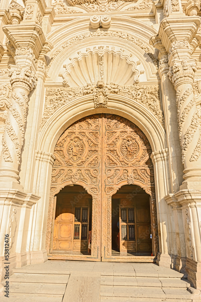 Wooden doors Catedral de Santiago in Saltillo, Mexico