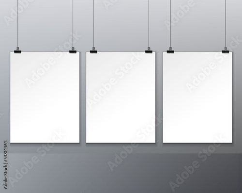 three blank paper
