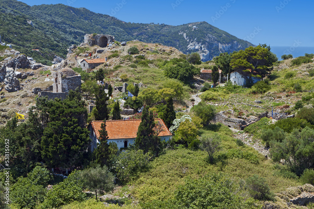 The old castle of Skiathos island in Greece