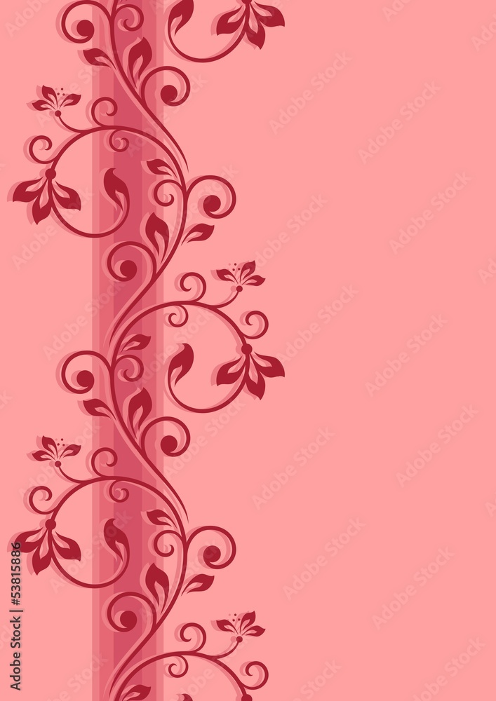 Floral seamless border. Abstract card.