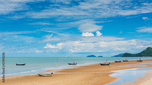 Fishing boat park at beach