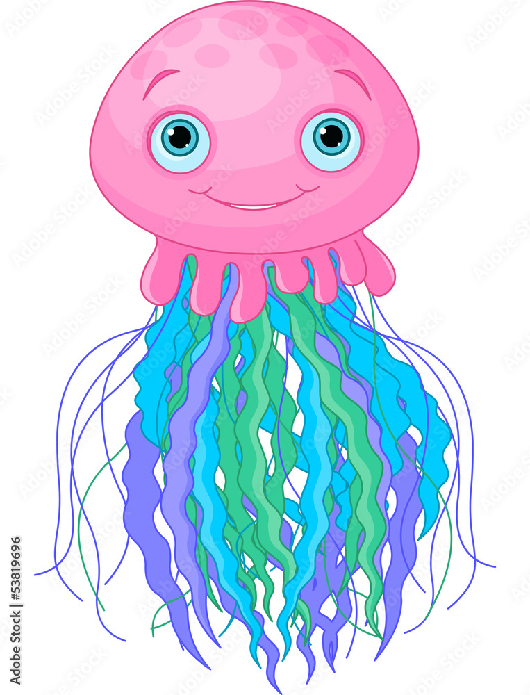 Naklejka premium Cute Jellyfish