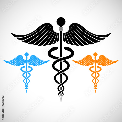 Colorful Medical Sign Caduceus