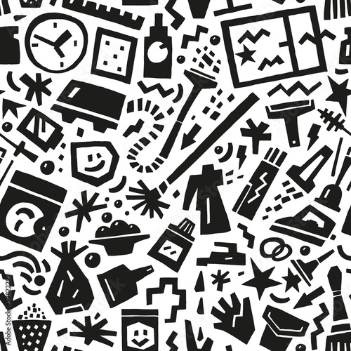 cleaning tools seamless background