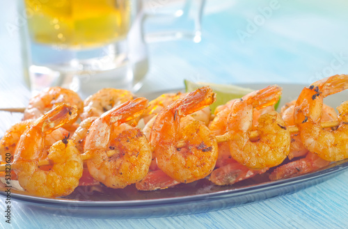 shrimps and beer