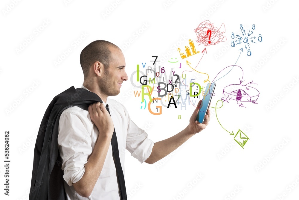 Businessman and internet concept Businessman and internet concept